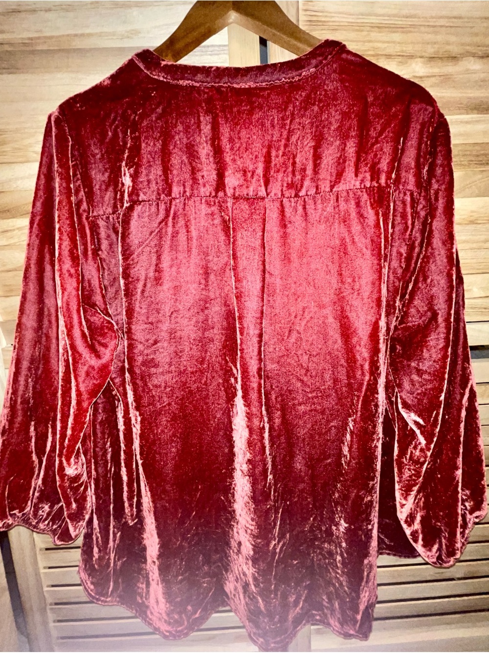 Torrid Harper Deep Rust Crushed Velvet V-Neck Long Sleeve Top Size 2 Fall Ready - Picture 6 of 10